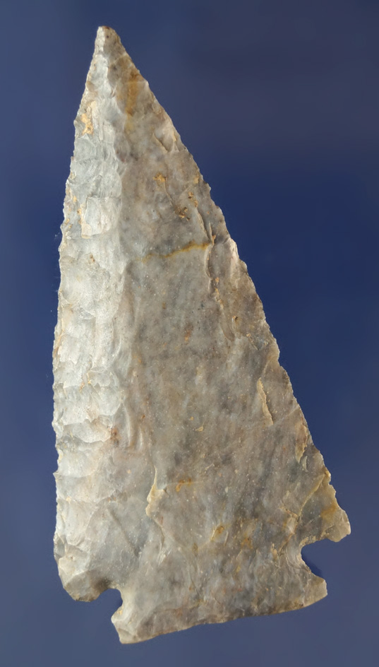 Nicely styled 2 7/8" Micro-Notch point made from Upper Mercer Flint found in Scioto Co., Ohio.
