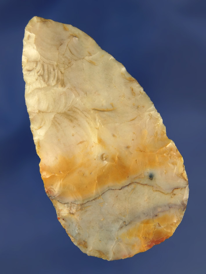 Very colorful 3 1/16" Flint Ridge Flint Adena Blade found in Licking Co., Ohio.