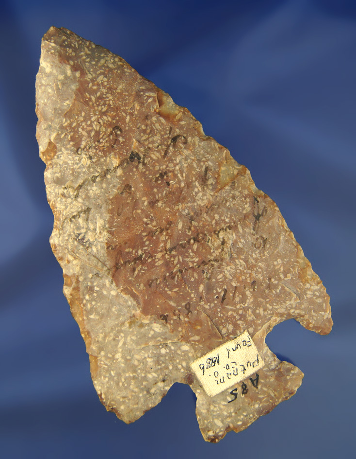Sale Highlight! Very large 5 1/2" heavily patinated Hopewell found in Putnam Co., Ohio in 1886.