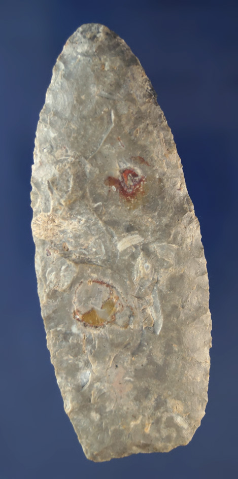 3 9/16" Paleo Lanceolate found in Ohio. Ex. Ken Spahr collection #3324.