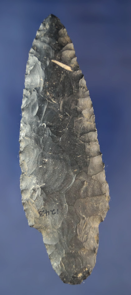 Nicely flaked 4 3/16" Coshocton Flint Adena found in Perry Co., Ohio. Ex. Stan Copeland collection.