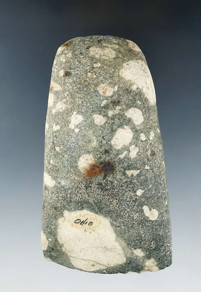 Beautiful material! 4 1/4" Hardstone Adze made from Porphyry  found in Ohio. Ex. Jack Hooks.