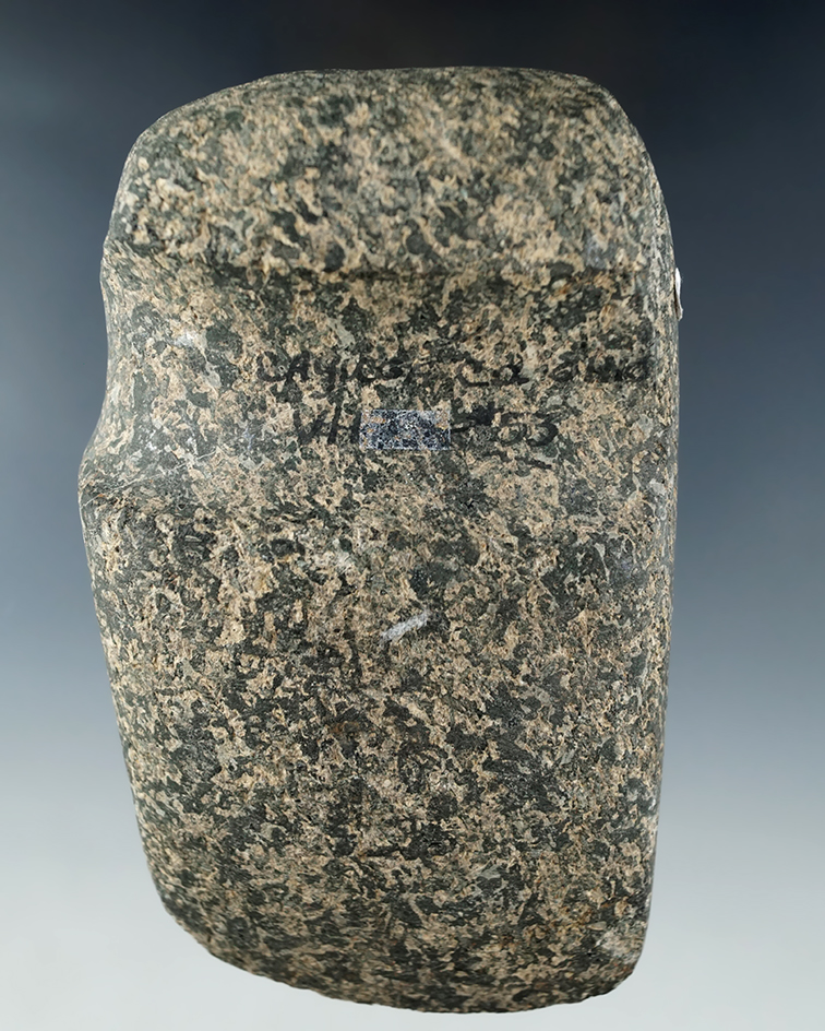 4 3/4" long 3/4 grooved granite Axe found in Cuyahoga Co., Ohio.