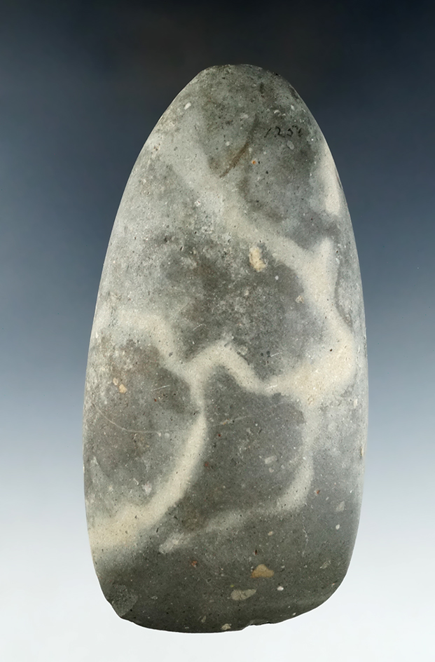 5 1/8" highly polished Celt found in Licking Co., Ohio. Sold at a Bob Converse auction, 1982. Ex. Ho