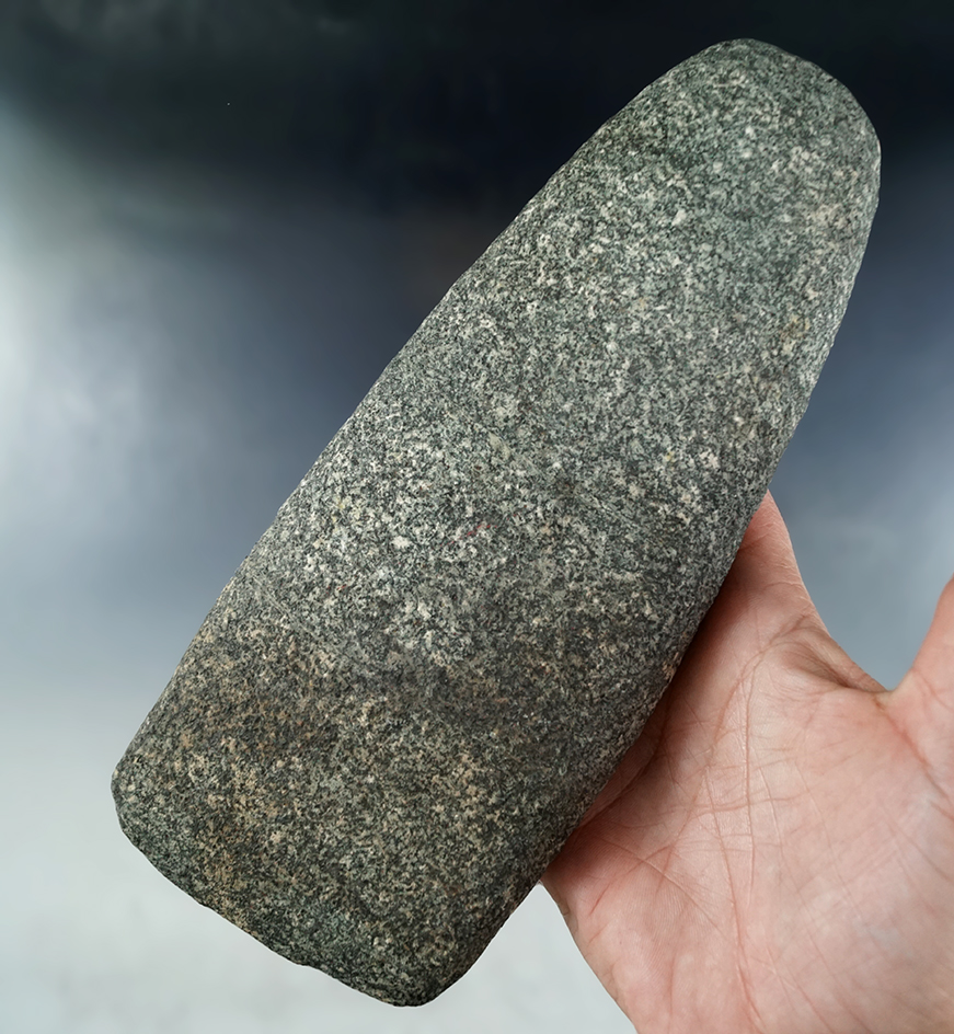 7 7/8" large Hardstone Celt found near Akron, Summit Co., Ohio. Ex. Gilbert Dilley, Rob Dills.