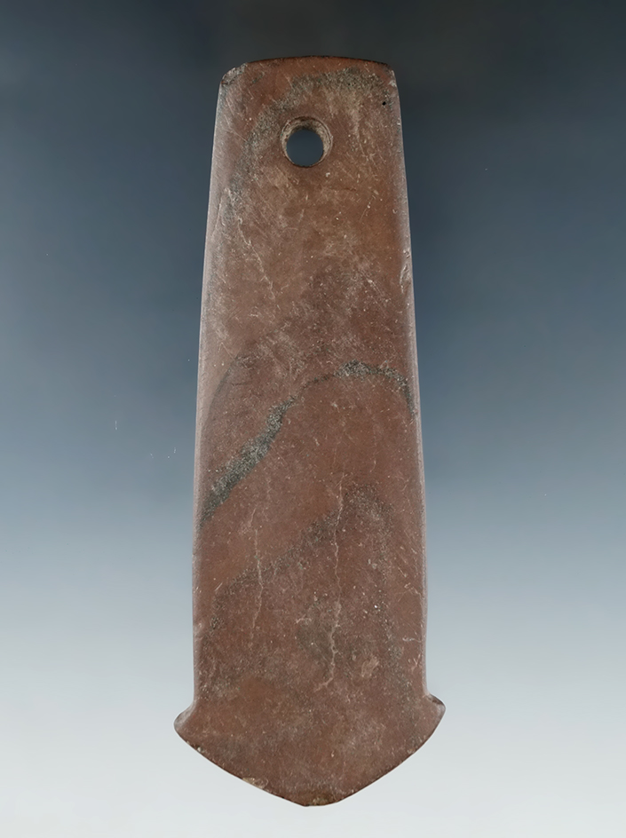 4 3/4" Anchor Pendant made from red and black Banded Slate, found in Pickaway Co., Ohio.