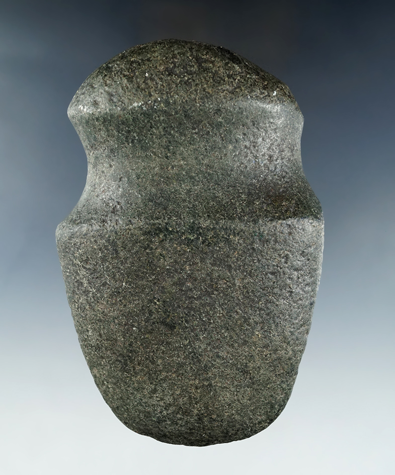 4 3/4" Hardstone full grooved Archaic Axe found in Cuyahoga Co., Ohio that is very nicely styled. CO