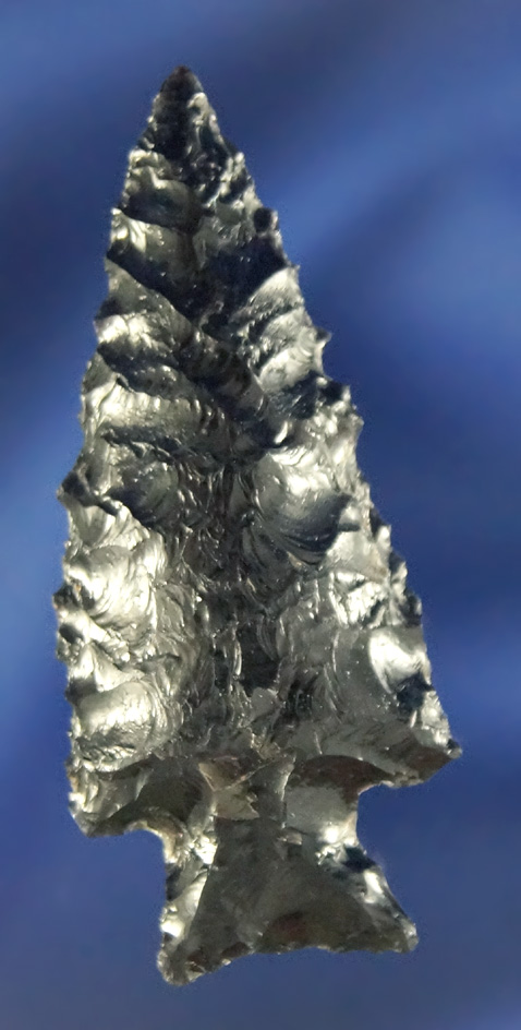 1 5/8" well styled Obsidian arrowhead found in Oregon.