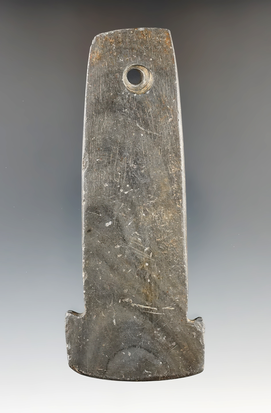 4 9/16" Slate Anchor Pendant found in Wood Co., Ohio. Ex. Estes, Heath.