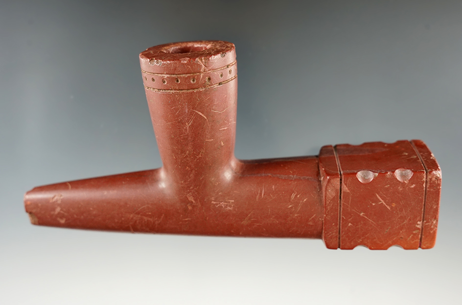 6" Catlinite Pipe. On the bottom is engraved "Mildred and Milton Arvidson. Sept. 14, 1934."