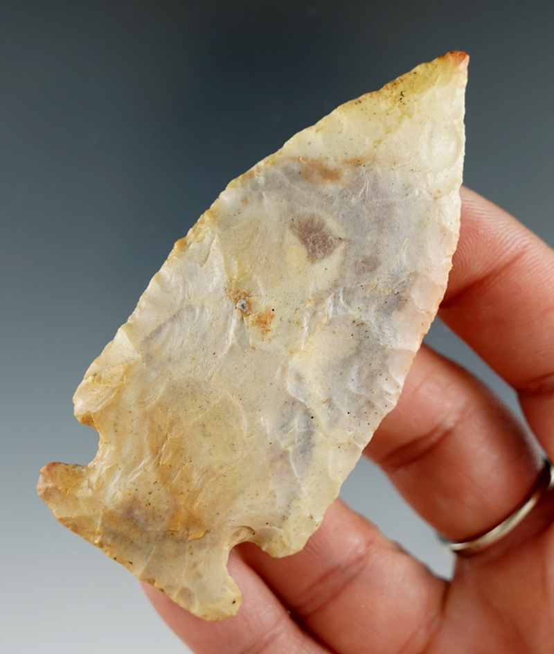 3 1/8" Holland Chert Big Sandy found in Perry Co., Indiana. Jackson and Perino COAs.