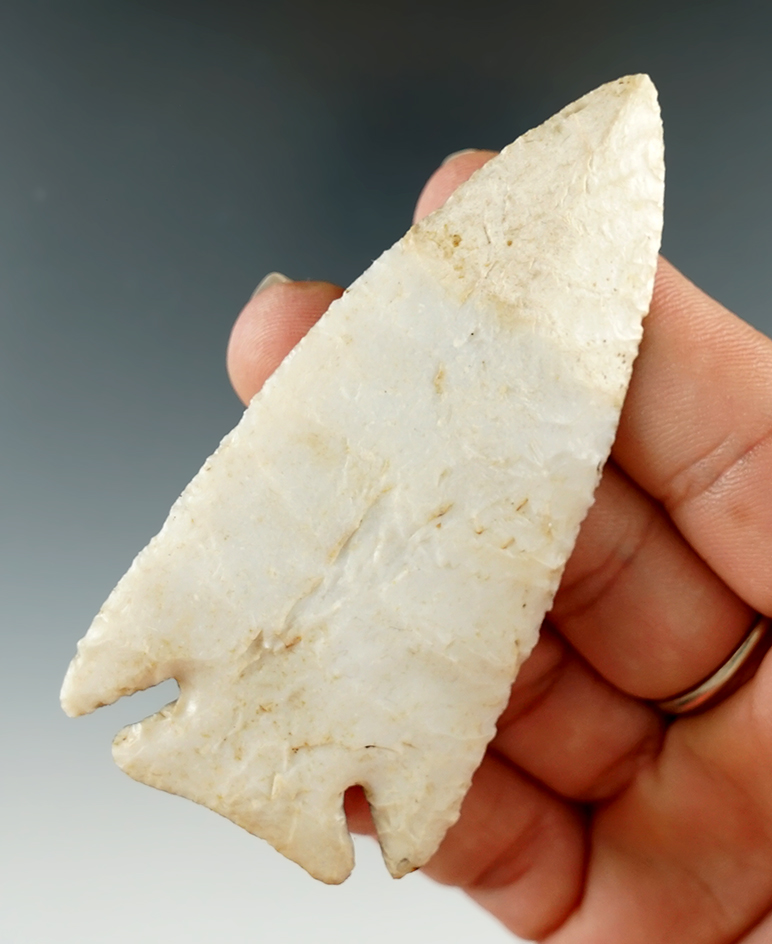 Nice! 3 1/8" Pulaski made from Burlington Chert, found in Fulton Co., Illinois. Pictured. COA.