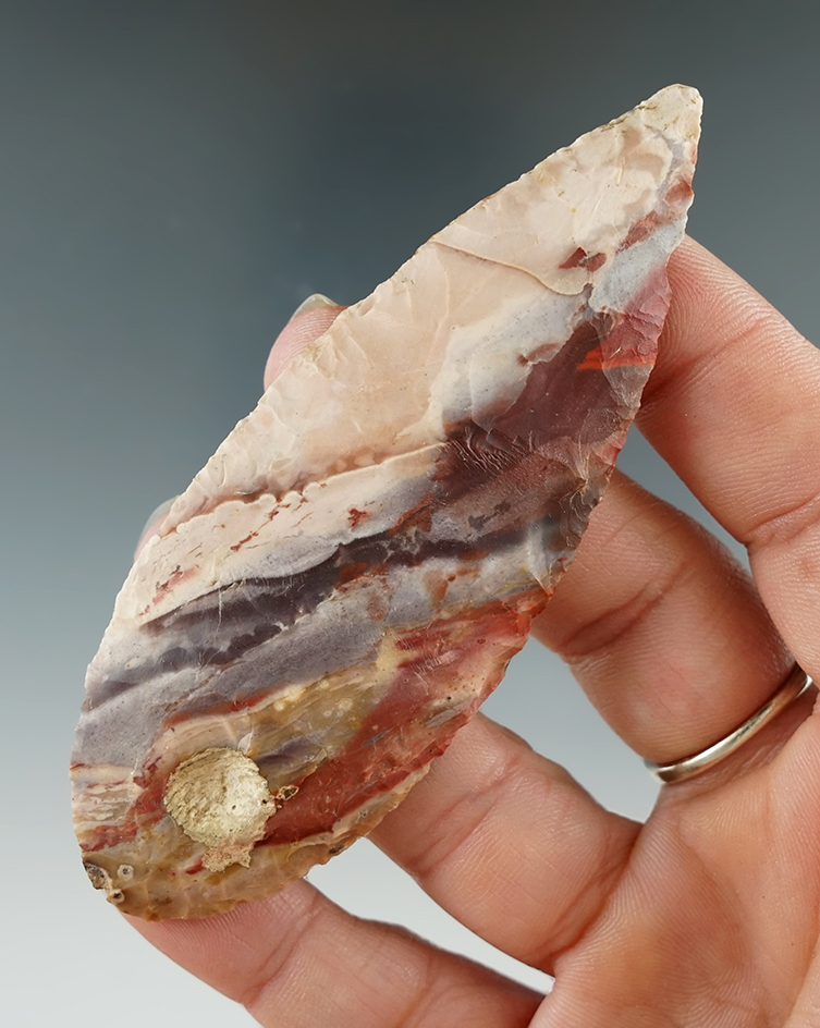 3 5/8" Cascade made from multi-colored Chert, Klickitat Co., Washington. Stermer COA.