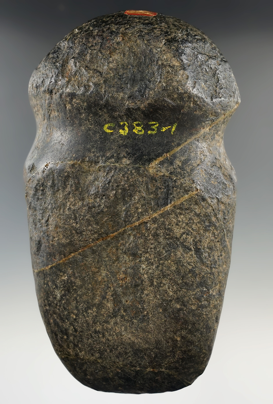 6 1/2" Heavily patinated river found Full Grooved Axe from Ohio.