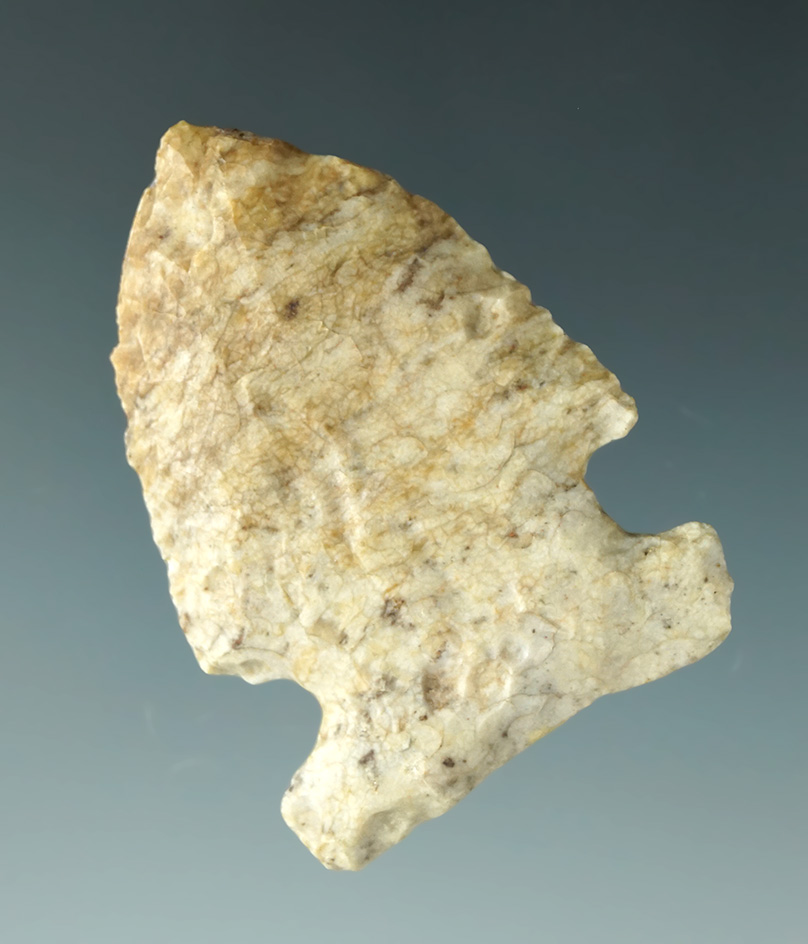 Classic style 1 13/16" Big Sandy point with a nicely ground-based found in Ohio.