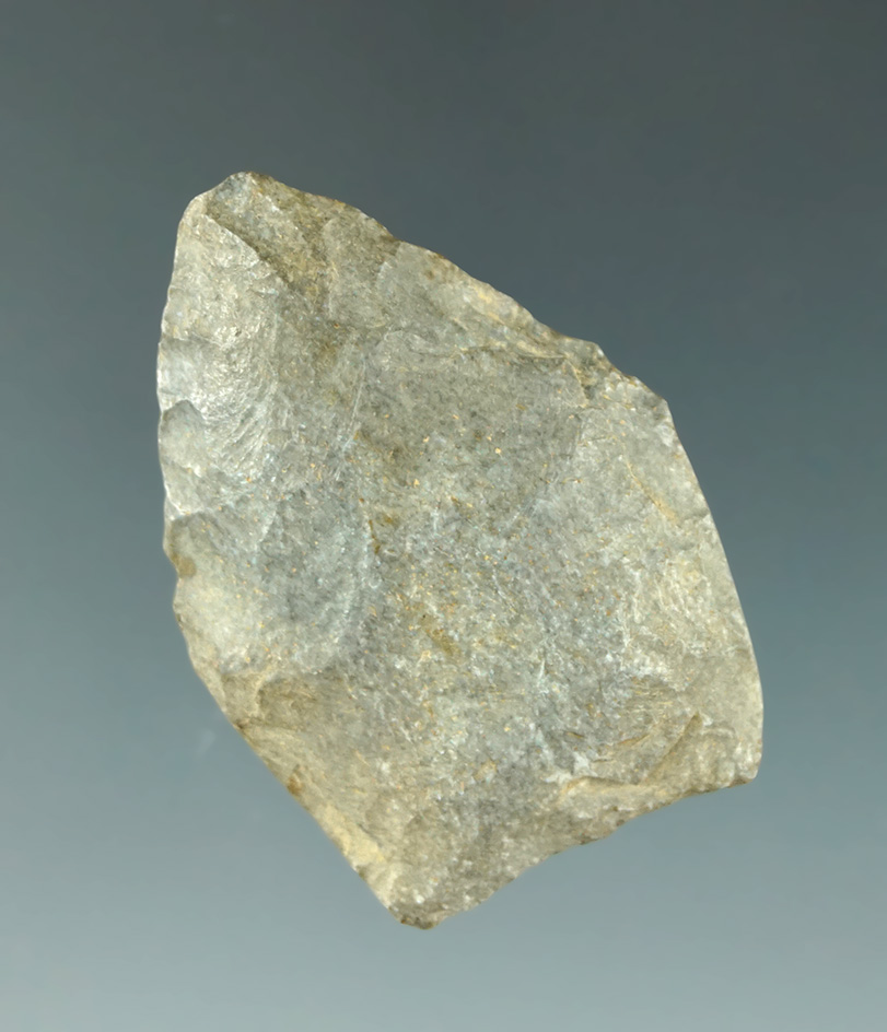 1 1/2" Paleo Dart Point found in Ohio with nicely ground lower edges.
