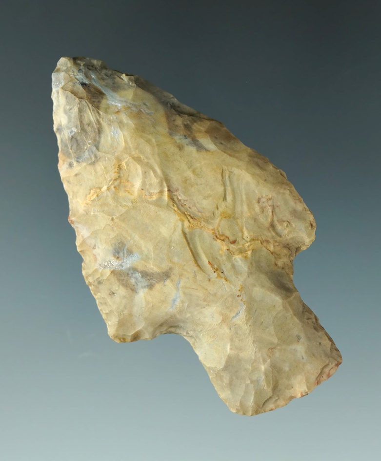 2 1/2" Adena point made from Flint Ridge Flint found in Licking  Co., Ohio. Ex. Doug Hooks
