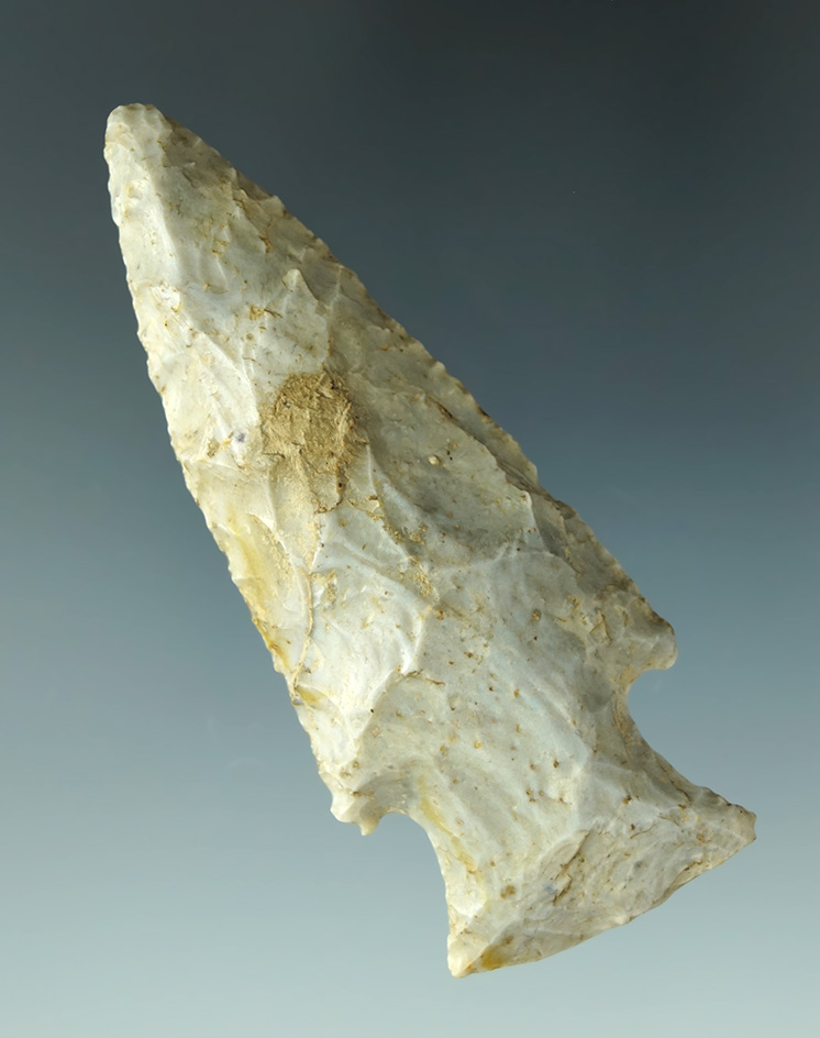 3 1/8" Hopewell Knife found near Homerville, Medina Co., Ohio. Ex. Jon Dickinson.