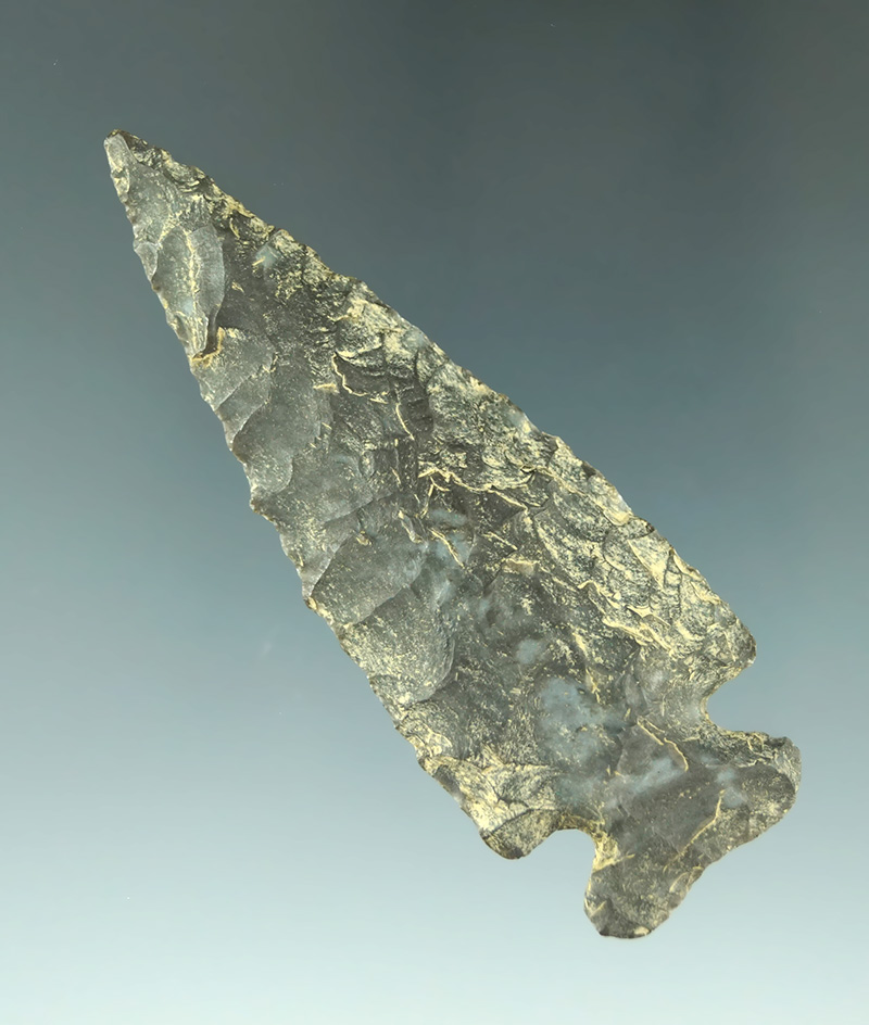 2 7/8" Archaic Cornernotch made from Fort Payne chert found in Kentucky. Bennett COA.