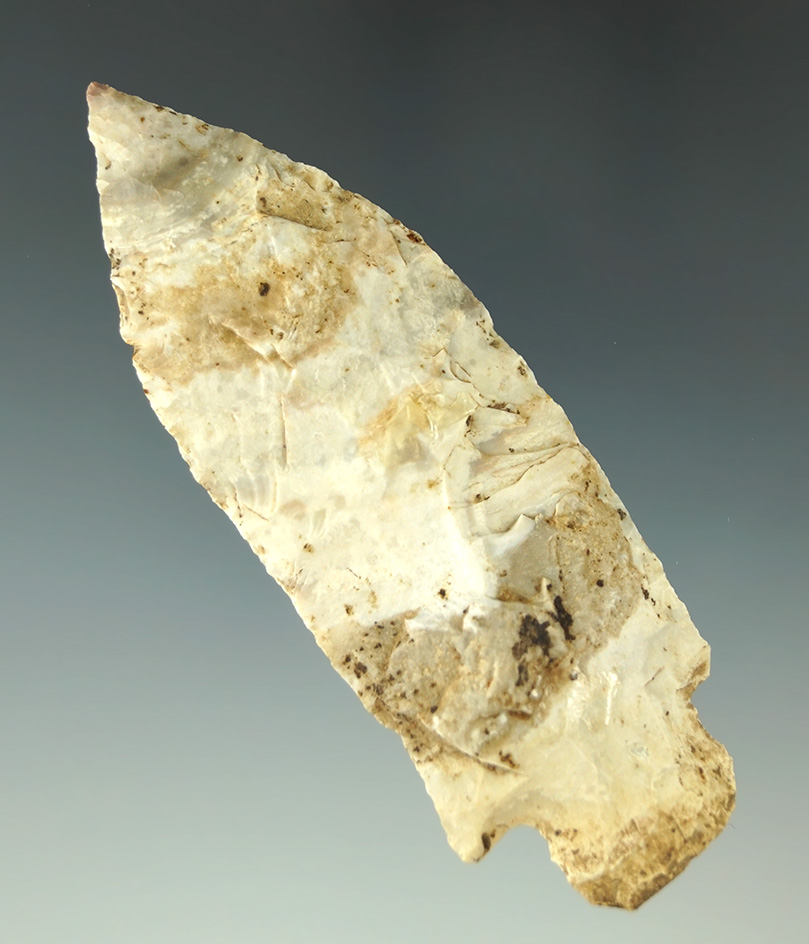 3 1/2" Etley with heavy mineral deposits on surface found in Missouri.