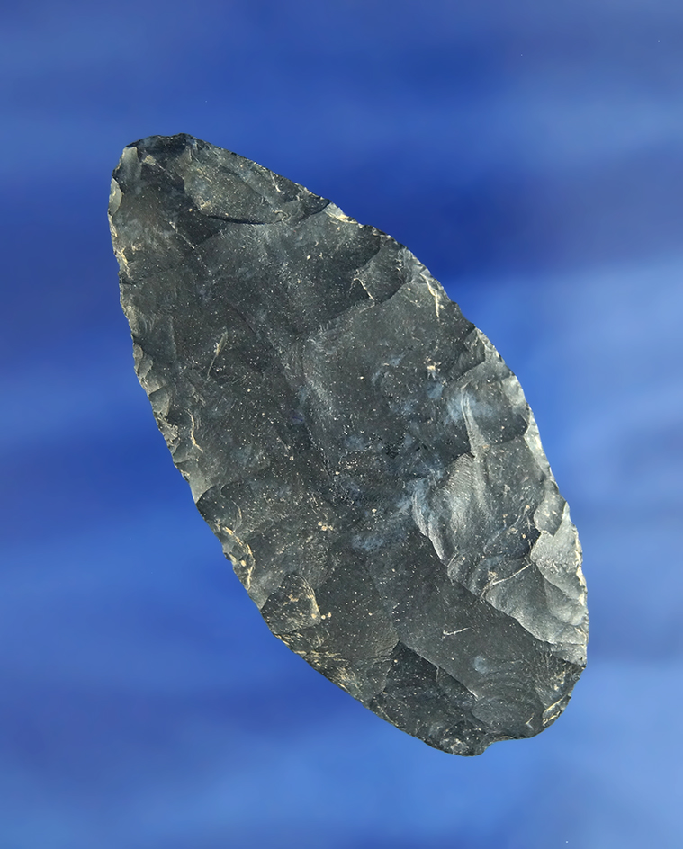 3" Coshocton Flint Blade with nice flaking found in Pike Co., Ohio.
