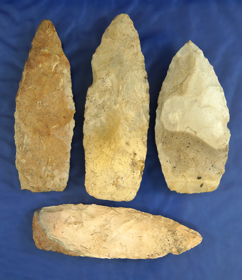 Set of four Ohio Lanceolates, largest is 3 3/8".