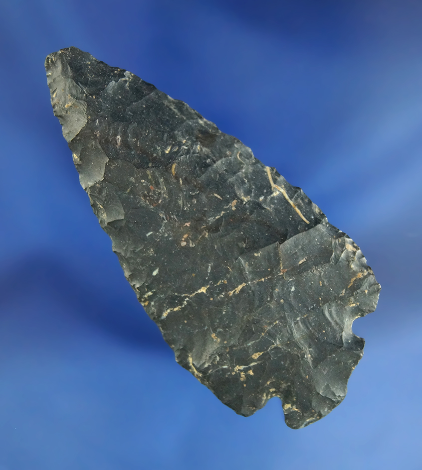 2 13/16" nicely patinated Coshocton Flint Dovetail found in Ohio.