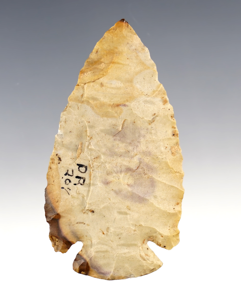 3 1/16" Dovetail made from nicely colored flint. Found in the Midwest.