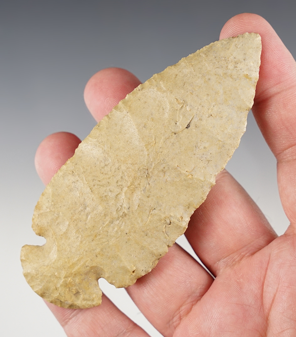 4 1/8" Dovetail made from Carter Cave Flint, found in Fayette Co., Ohio. 