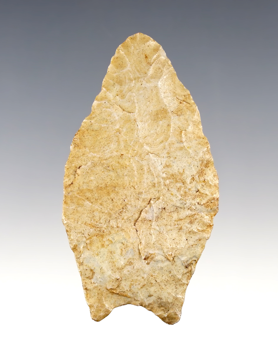 2 7/8" Paleo Crowfield made from Coshocton Flint. Found in Coshocton Co., Ohio. Bennett COA. 