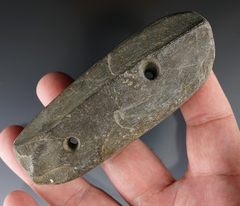 Uniquely styled 4 1/8" Slate Gorget found in the Eastern U. S.