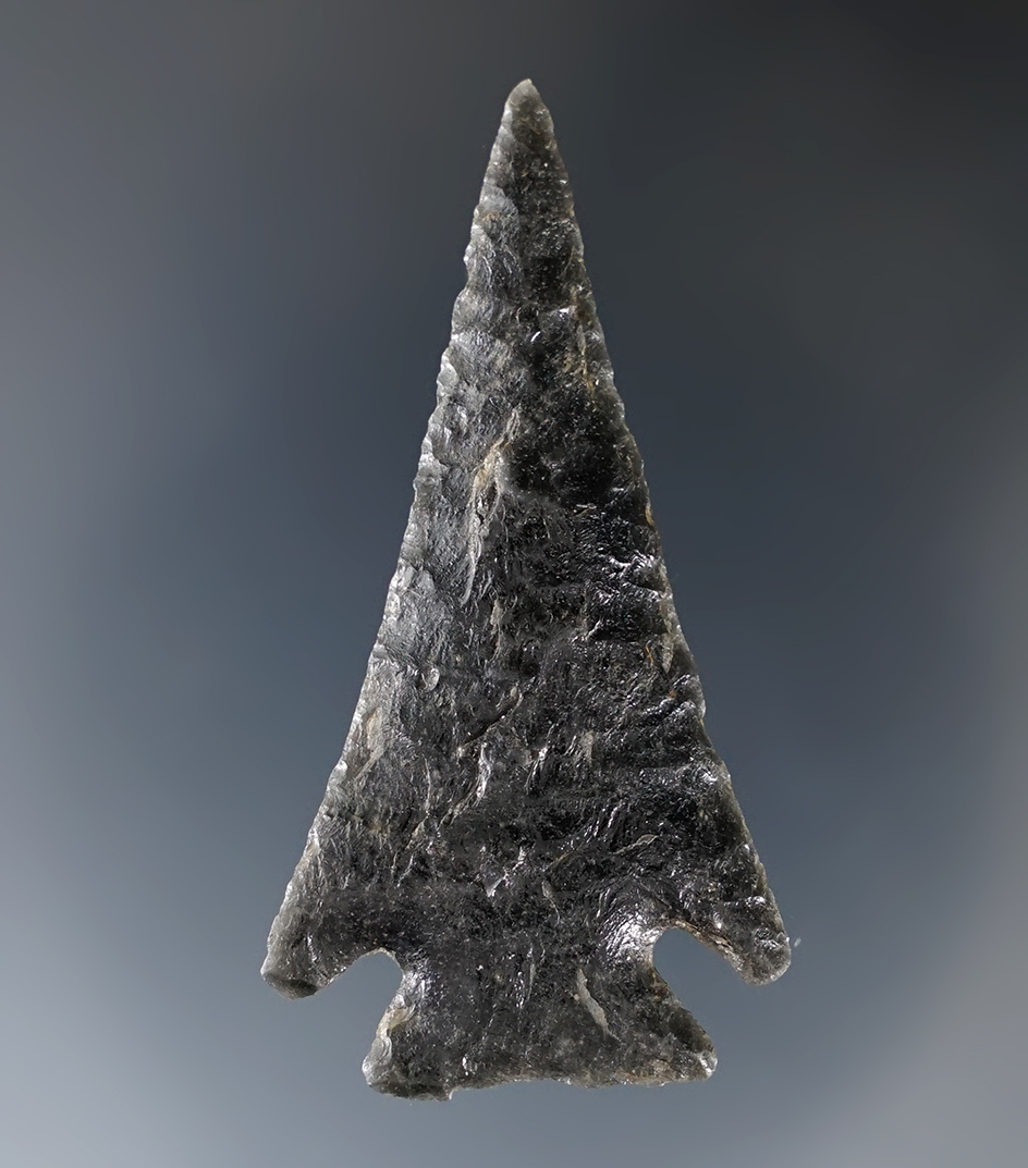 2 1/16" Elko made from beautiful silver sheen Obsidian found near Burns, Oregon.