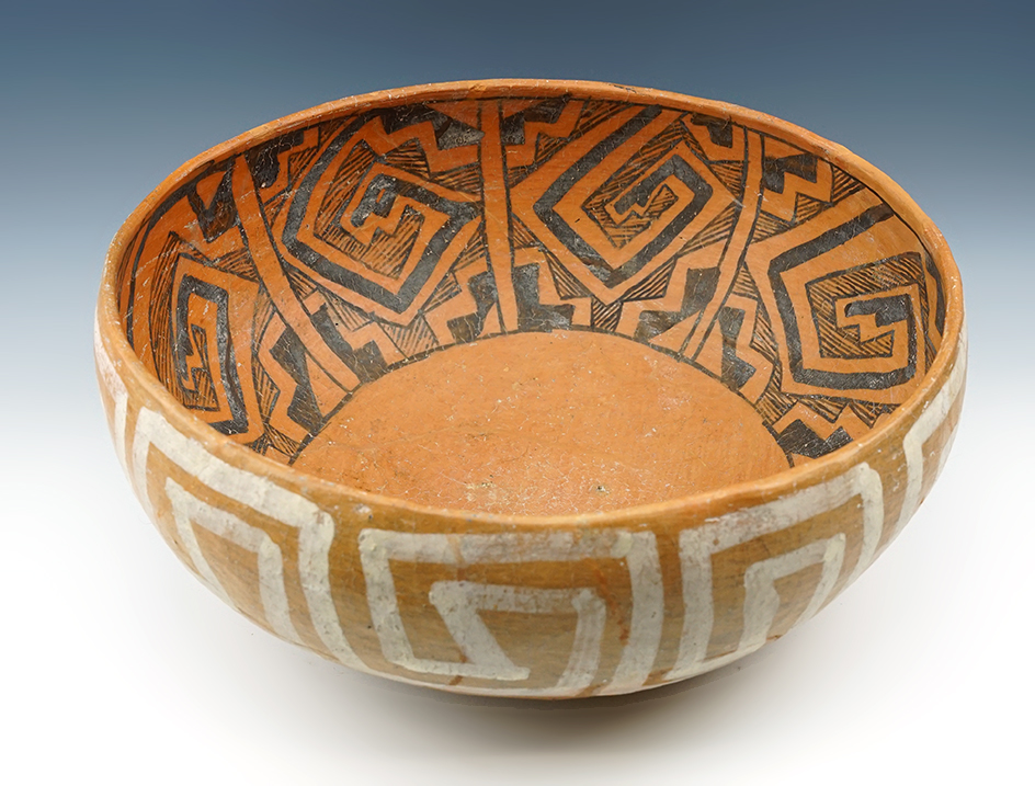 Large and nice 12 1/4" Wide beautifully decorated Prehistoric pottery vessel found in New Mexico.