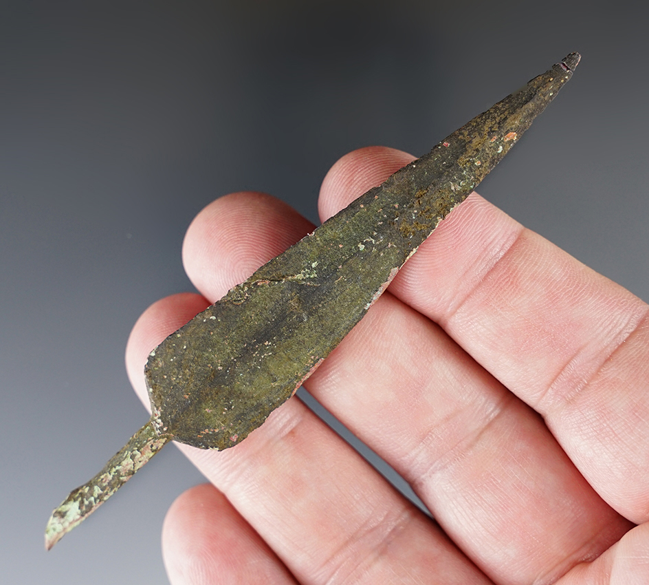 4" Bronze Projectile Point made from ancient Luristan that is well patinated in excellent condition.