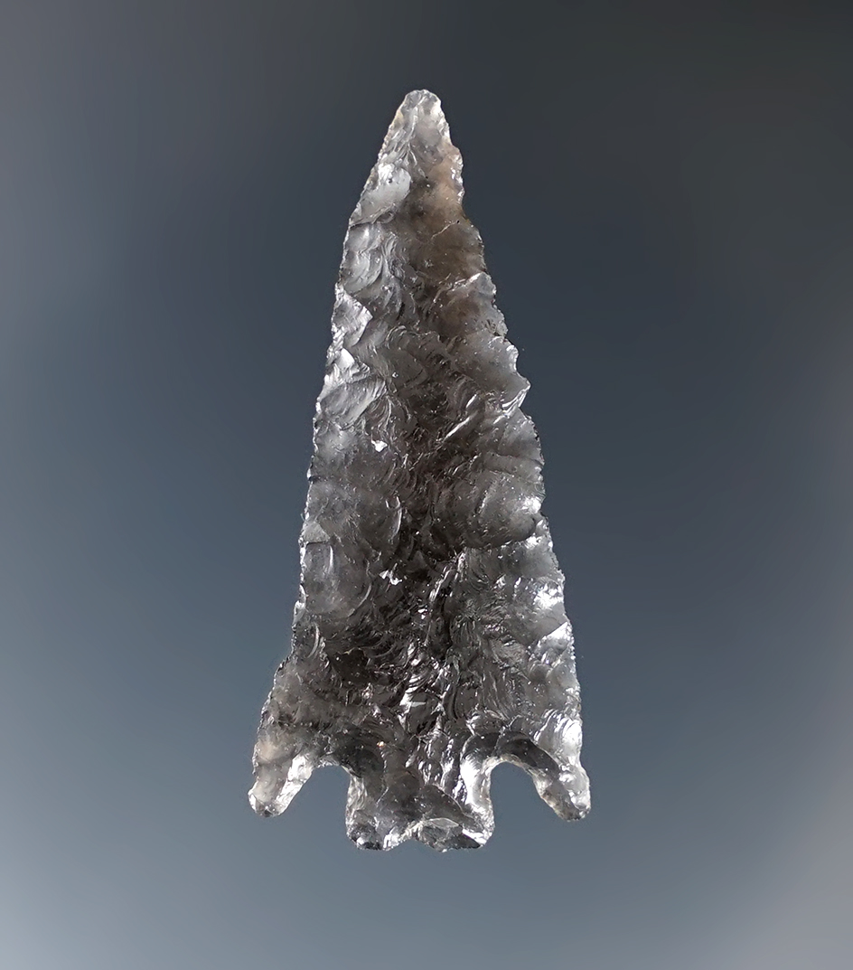 1 5/8" Rose Springs Split Stem found near Burns Oregon made from beautiful translucent obsidian.