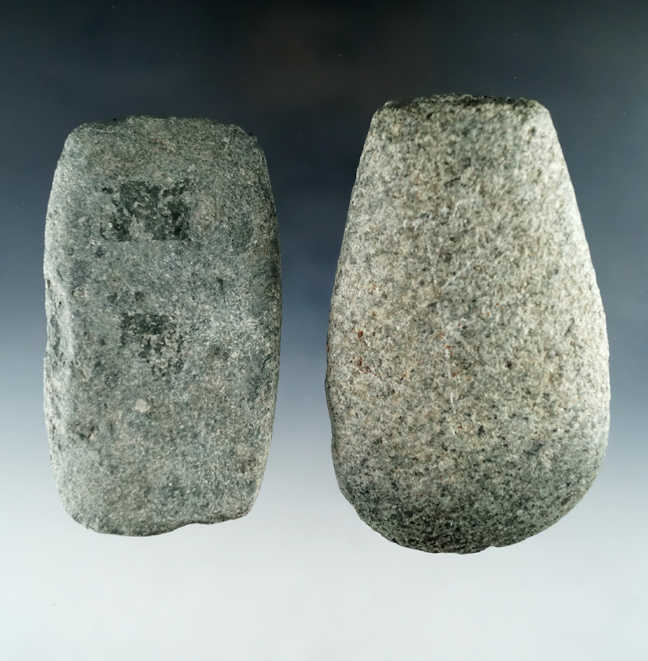 Pair of Hardstone Celts found in Ohio in nice condition, largest is 3 11/16".