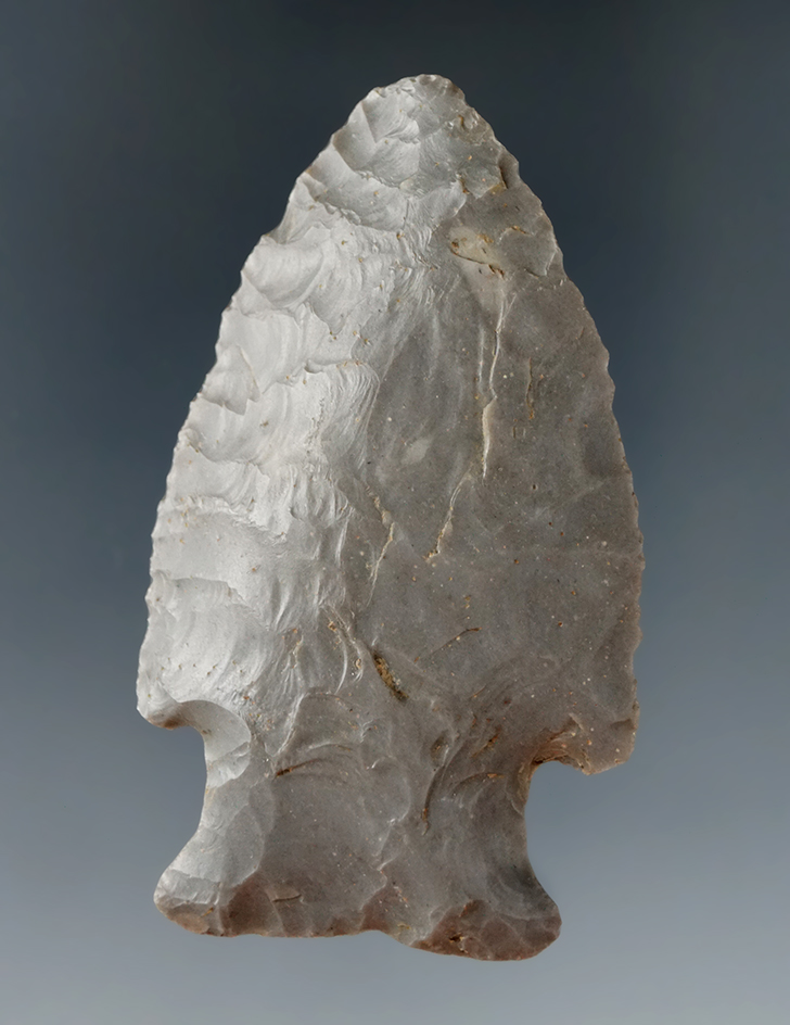 2 7/16" Barbed Hardin made from Hornstone found in Indiana.