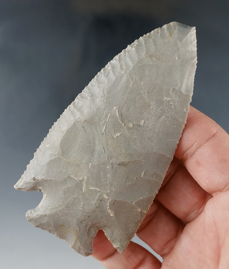 Nicely beveled Hornstone Hardin - 3 3/4" - found by Ethan Allen prior to 1895 in Greene Co., Indiana