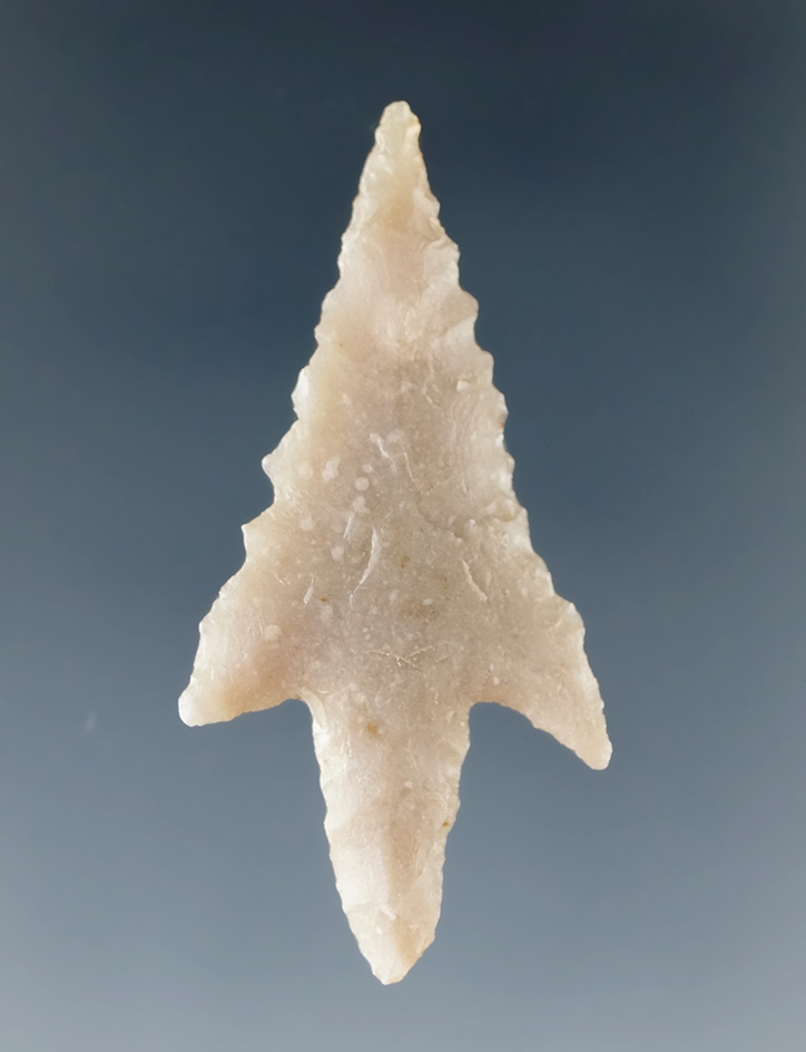 Nicely styled 1 7/16" Perdiz point found in Texas.