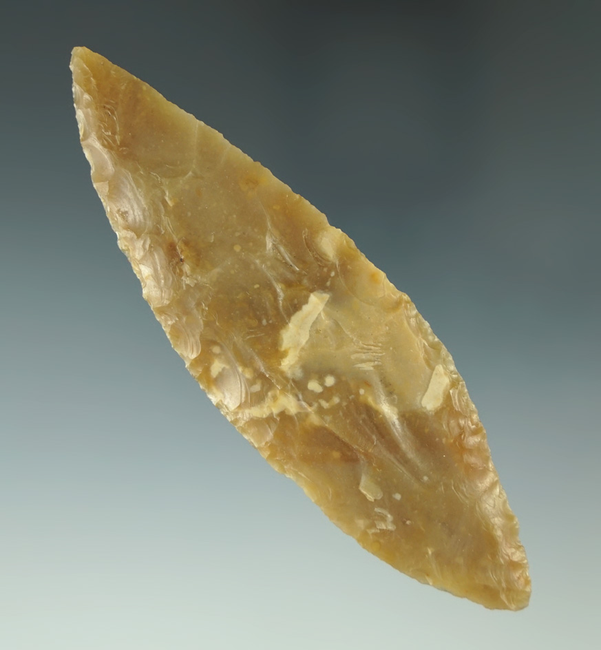 Beautiful material on this 4 1/16" Harahey Four Beveled Knife found in Texas.