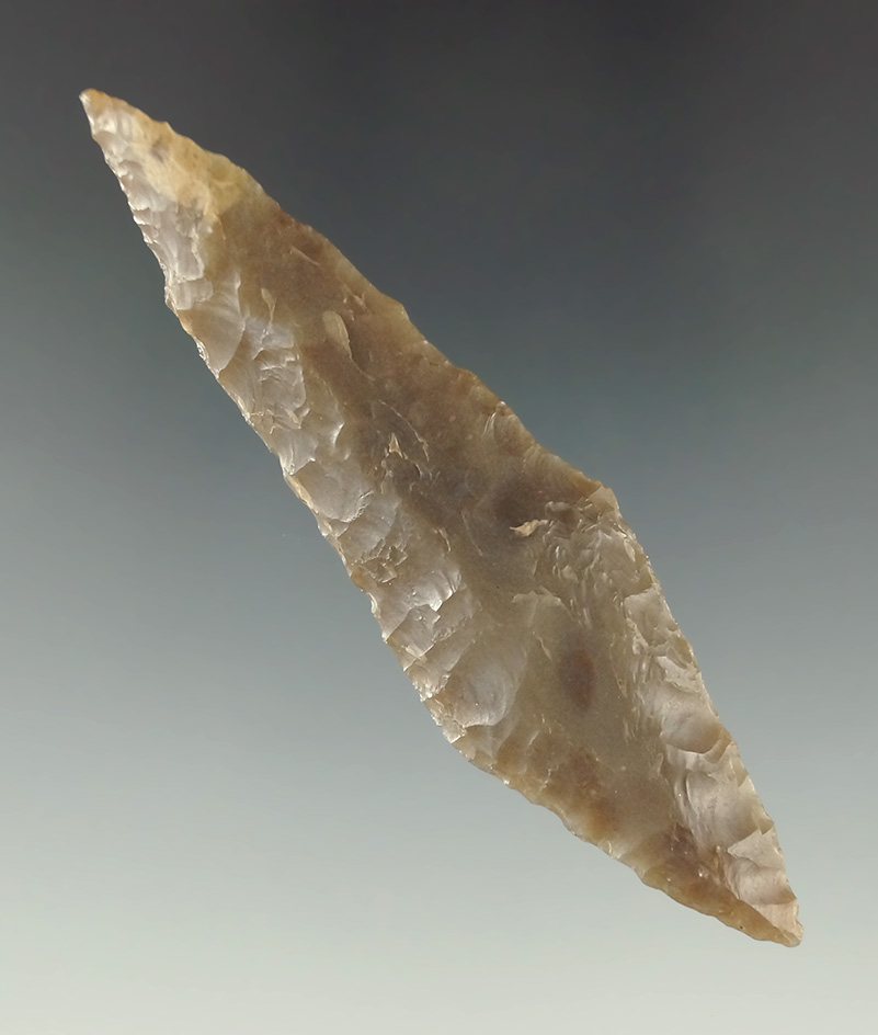 Very well made 3 1/16" Harahey made from glossy flint. Ex. Shewey.