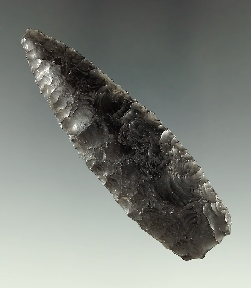 2 3/4" Archaic Knife made from Obsidian. Found in Klamath Co., Oregon. John Byrd COA.