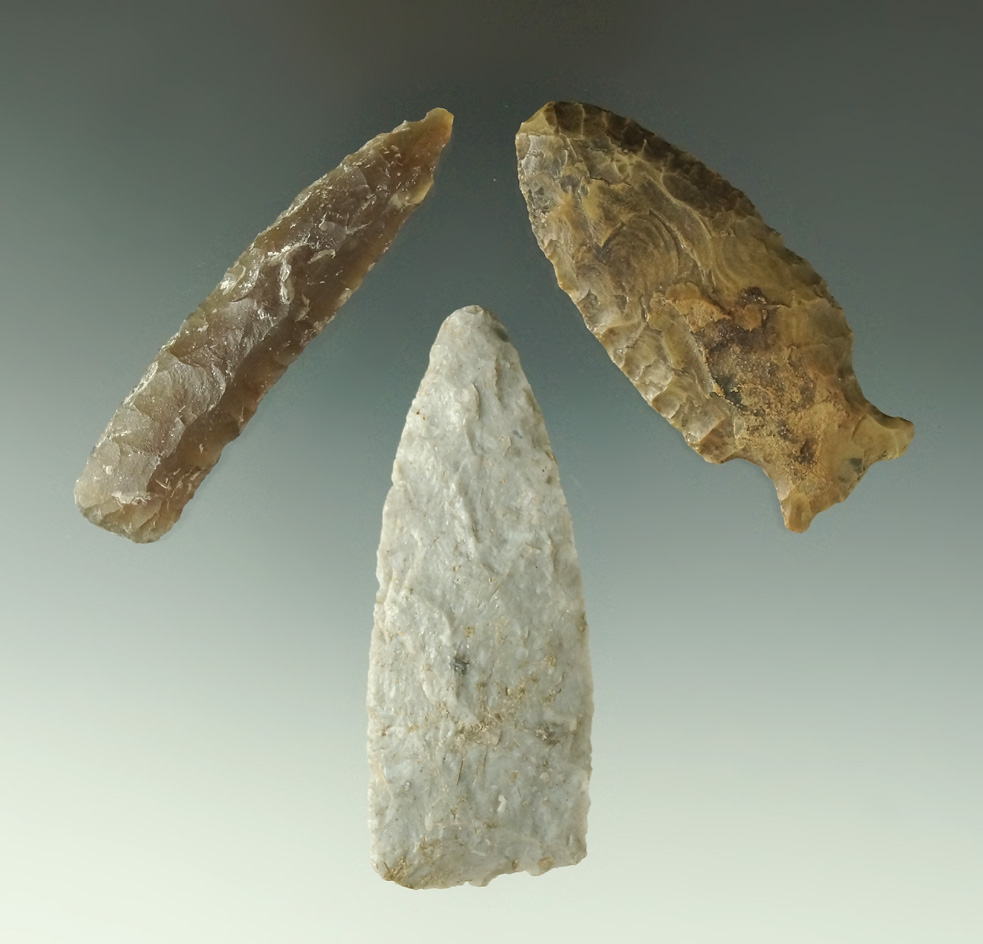 Set of three knives found in the High Plains, largest is 2 3/4".