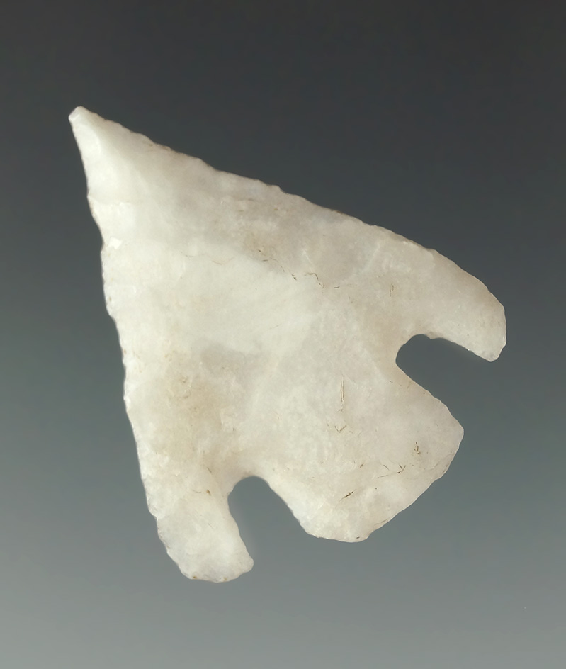 1 5/16" Shumla made from Chalcedony, found in Texas.  From the Museum of NA History.