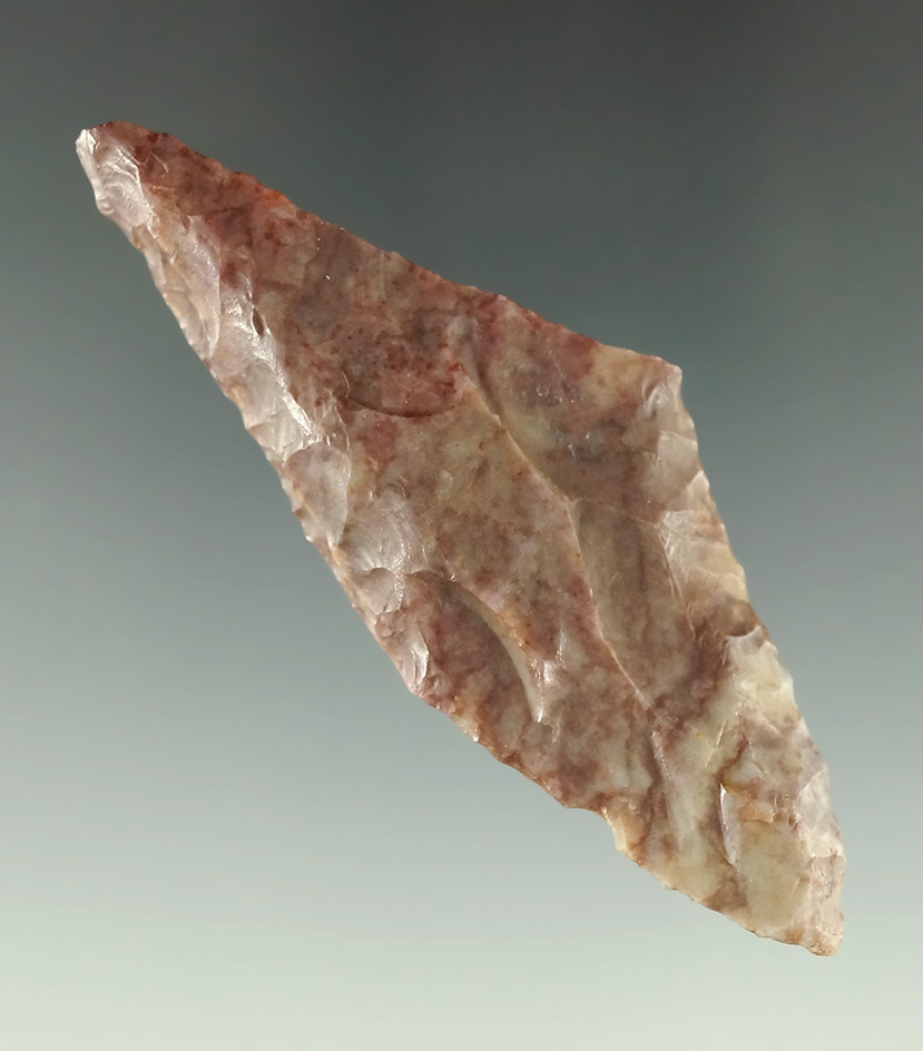 2 7/8" Harahey made from colorful Alibates. Ex. Shewey. From the Museum of NA History.