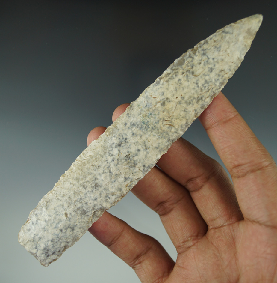 Sale Highlight! 6 1/8" heavily patinated Lanceolate with restoration to 1/4" of tip.