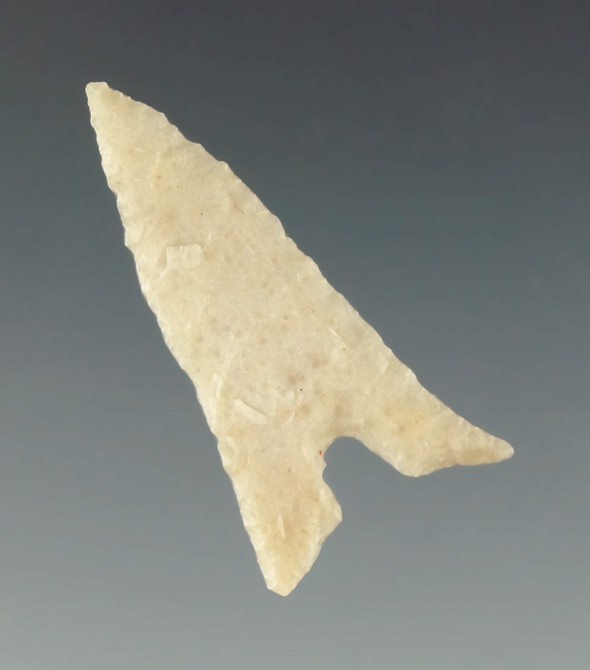 1 1/16" Well styled Garza Point found in Texas.  Ex. Charles Shewey, Museum of NA History.
