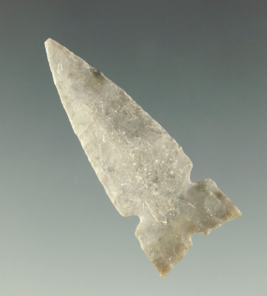 1 1/2" thin and nicely made Sidenotch found in the High Plains region.