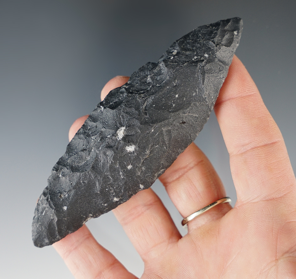 4 1/4" Bi-pointed Knife made from Dacite found near Burns Oregon.