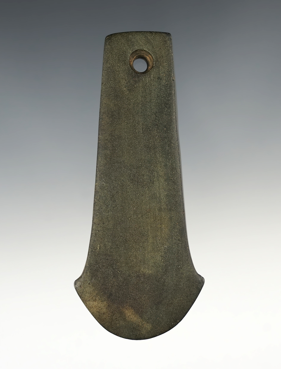 3 7/8" Anchor Pendant made from green and black Slate. Found in Hardin Co., Ohio. Pictured.